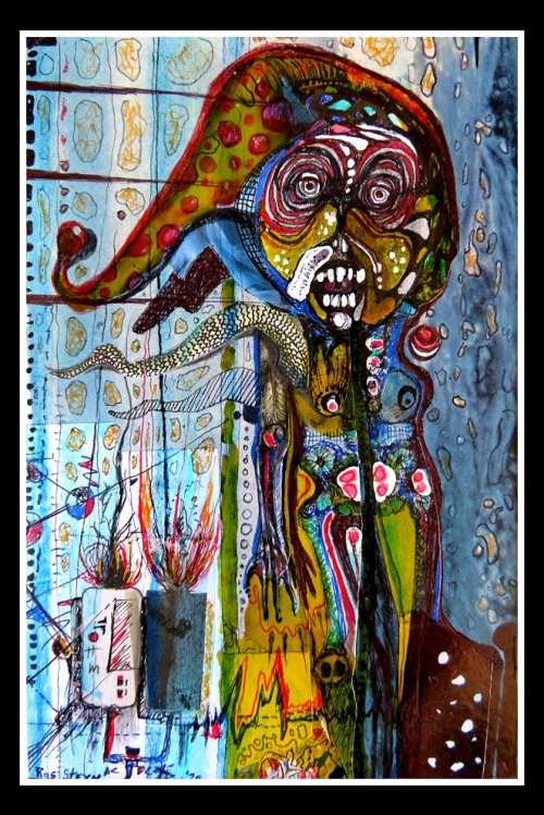 Original Art: The Killing Joke by SA Surrealist Pioneer Ras Steyn [MFA][ - Multi-medium Artwork 1/1