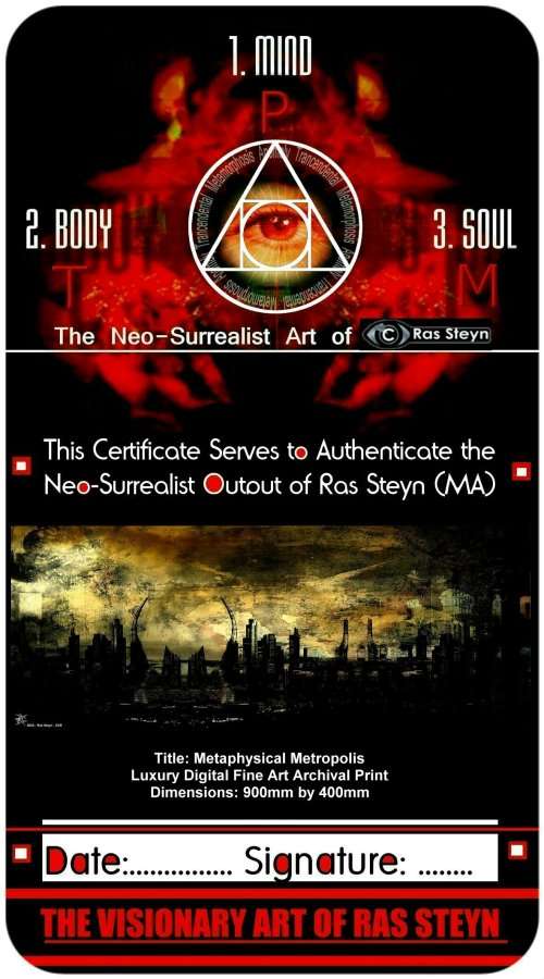 Surrealist Endeavor by Artist Ras Steyn - METAPHYSICAL METROPOLIS [900mm x 400mm] Single Ed.