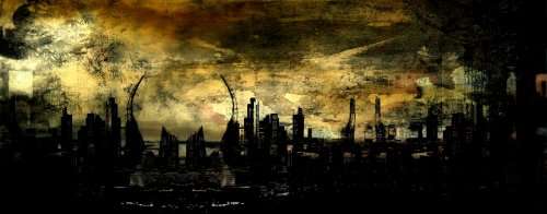 Surrealist Endeavor by Artist Ras Steyn - METAPHYSICAL METROPOLIS [900mm x 400mm] Single Ed.