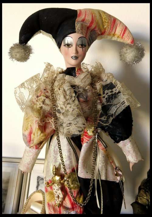 VINTAGE HARLEQUIN DOLL CIRCA 1960s (in Remarkable Condition) Height:430mm and Across 200mm SALE !!!