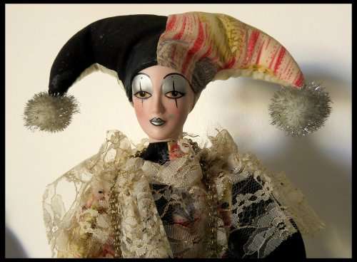 VINTAGE HARLEQUIN DOLL CIRCA 1960s (in Remarkable Condition) Height:430mm and Across 200mm SALE !!!