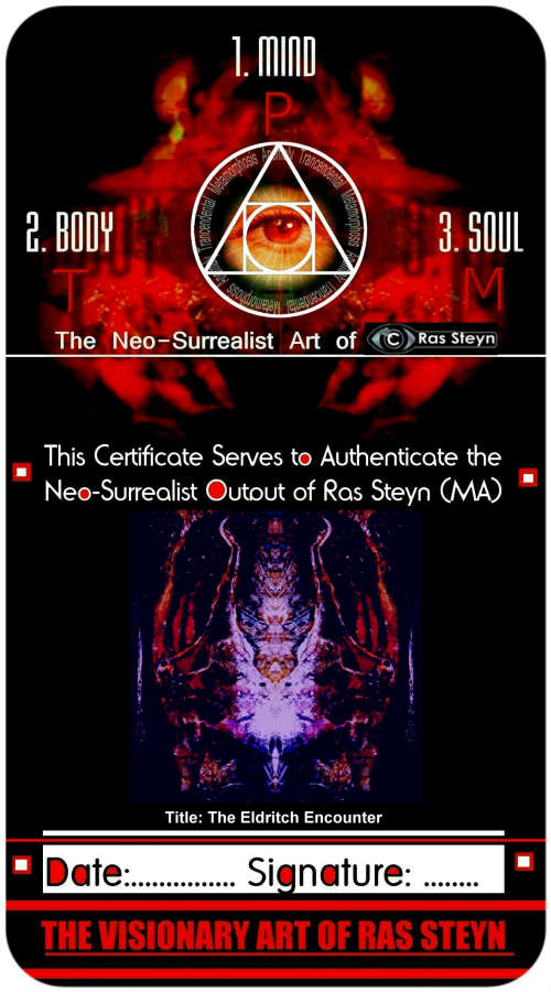 Original Surrealism: `The Eldritch Encounter` by Surrealist Pioneer Ras Steyn [MFA] - 2X Available