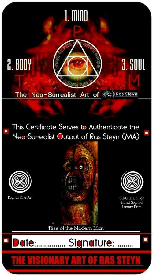 Original Macabre Art: `The Rise of the Modern Primitive by Surrealist Pioneer Ras Steyn - Single Ed.