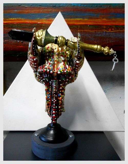 `Pretty Dead Thing` by SA Surrealist Pioneer is a Skeletal Crystal Wand Stand (One Available*)