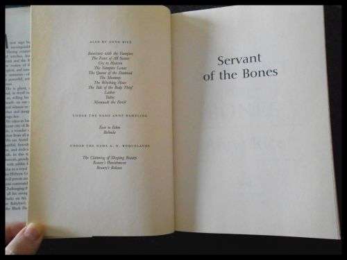 ANNE RICE - Servant of the Bones - First Edition - Alfred Knopf - 1996 - USA - Inscribed by Author*