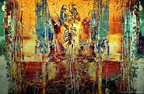 Abstract Original: Title: CHAOS THEORY - Canvas Print - 1165mm by 765mm - Art by Ras Steyn