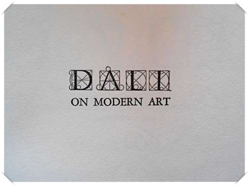 DALI - On Modern Art - Large Hardback - VISION PRESS - Very Good Condition - (No Dustjacket)