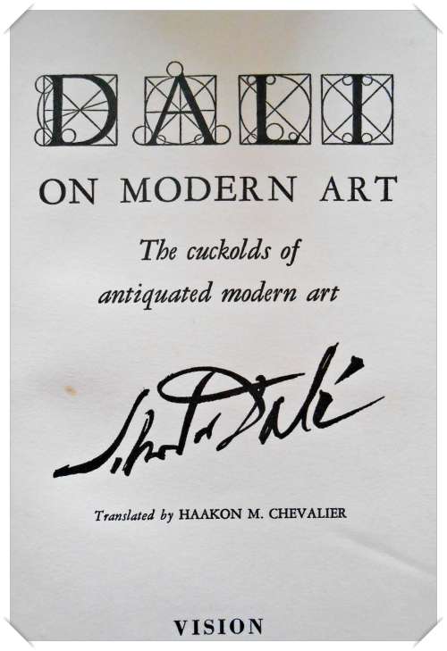DALI - On Modern Art - Large Hardback - VISION PRESS - Very Good Condition - (No Dustjacket)