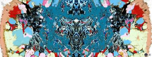 Original Abstract: Blue Mamba by SA Surrealist Artist Ras Steyn [MFA] - SINGLE CERTIFIED EDITION 1/1