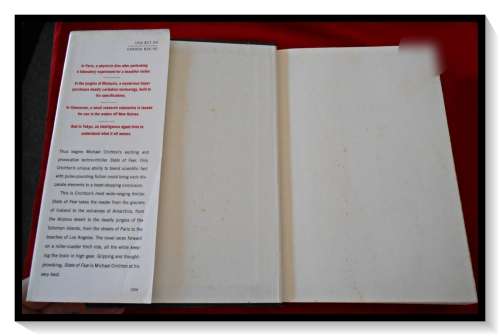 MICHAEL CRICHTON: State of Fear - FIRST UK Edition - HarperCollins - Hardcover in Good Condition*