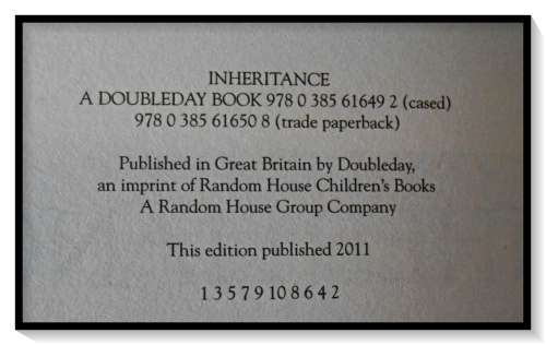 Christopher Paolini: Inheritance - Large Softcover - First Edition - 2011 - Double Day Press