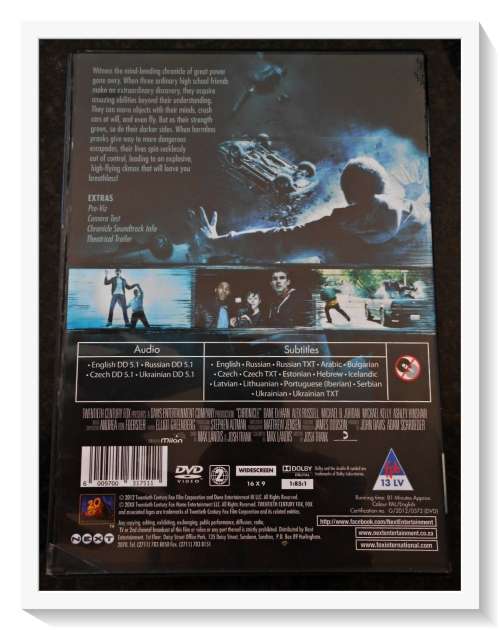 CHRONICLE - A Spectacular Sci-Fi Thriller - DVD - 13VL - Disc & DVD Cover in Excellent Order*****