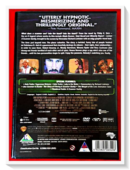 A SCANNER DARKLY - 2006 - Cult Classics - 16L - Both Disc & Cover/Box in Excellent Condition*