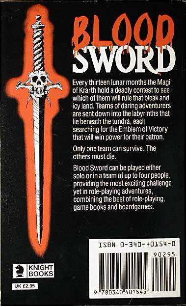 Blood Sword by Dave Morris & Oliver Johnson - The Battlepits of Krarth - Knight Books 1987