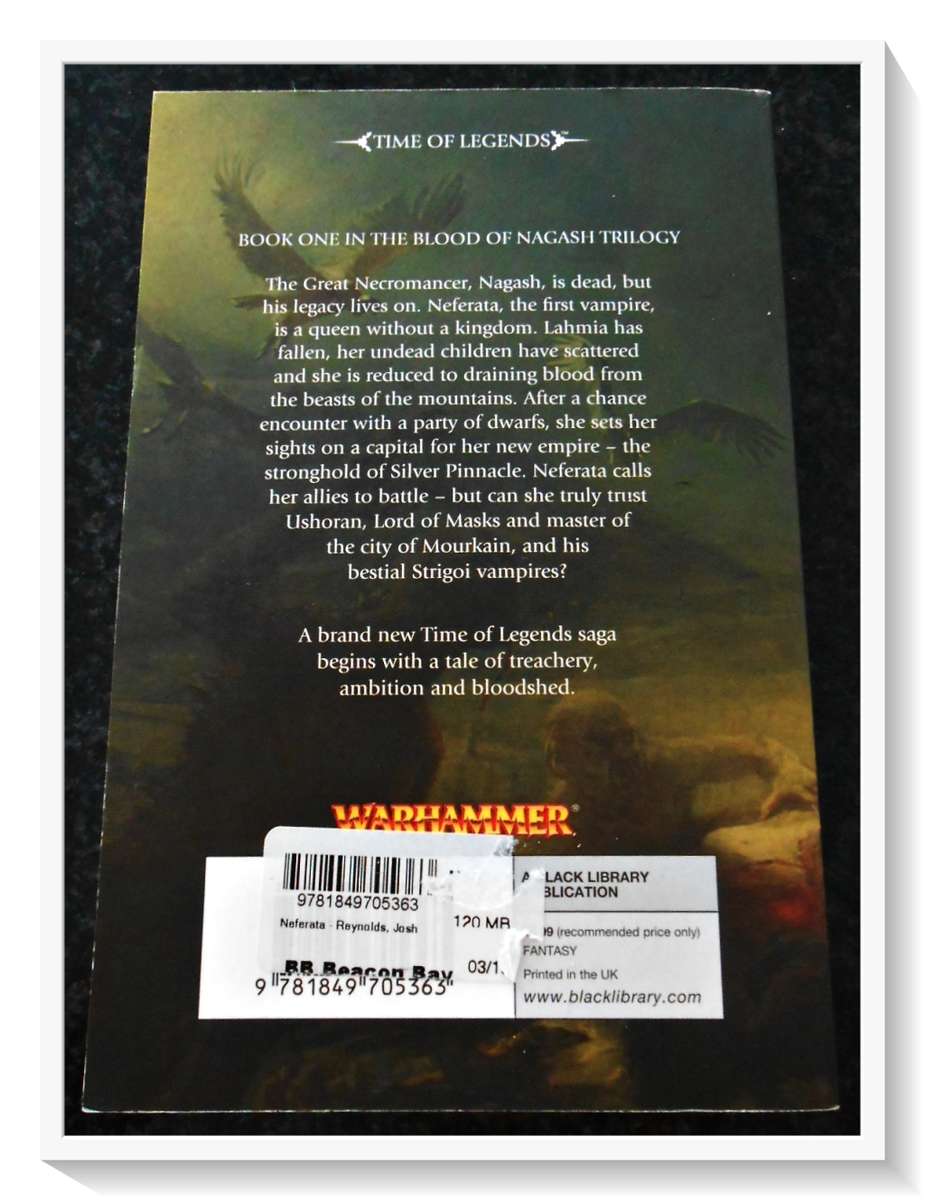 JOSH REYNOLDS: Time of Legends - Neferata - BLACK LIBRARY - Condition: A (Like New)