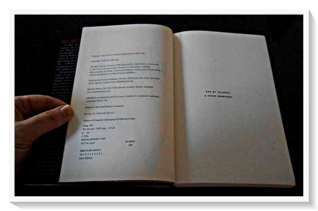 The Descent by Jeff Long - First Edition & 1st Print Hardcover - Crown Pub. 1999 - Cond. B+