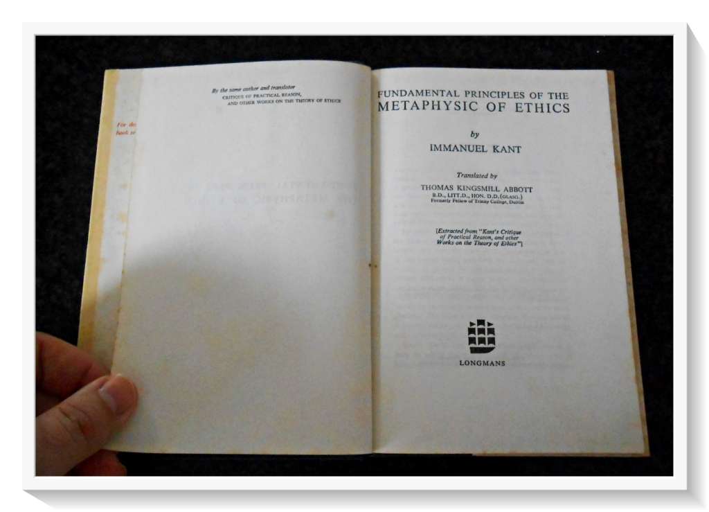 Imannuel Kant: Principles of the Metaphysic of Ethics - Hardcover - Longmans - Used: B