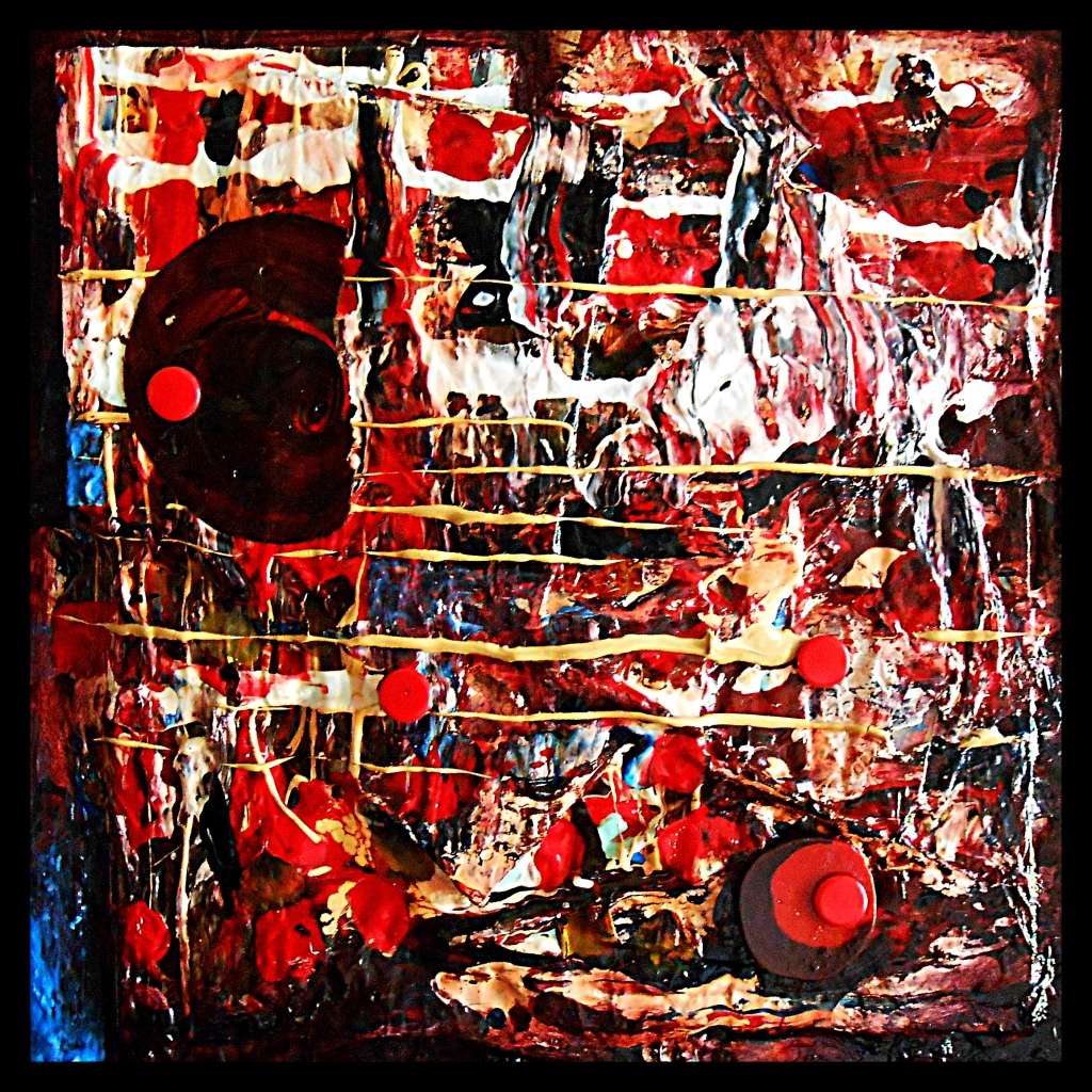 Abstract Painting: Title: I Can`t Smile Without You by SA Surrealist Artist & Pioneer Ras Steyn MFA