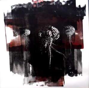 Under the Prussian Ice by Ras Steyn - MONOPRINT - 300mmx300mm - On Fabriano Paper - 1 ONLY!!!!