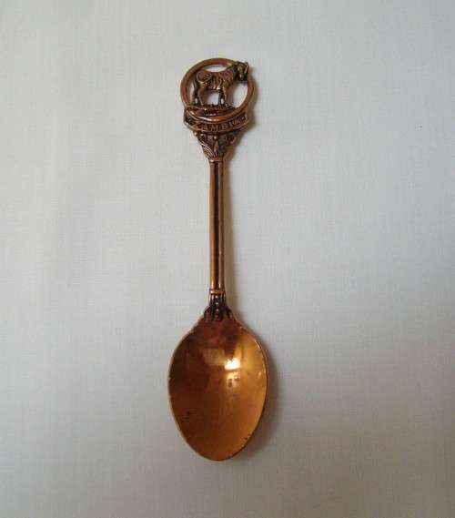 VINTAGE ZAMBIAN COPPER-PLATED SOUVENIR SPOON