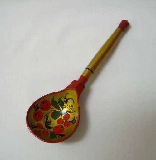 RUSSIAN KHOKHLOMA FOLK ART SPOON