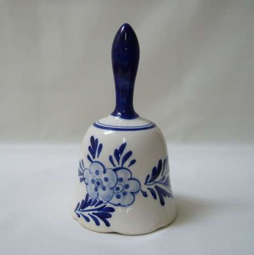 VINTAGE DELFT BLUE ORNAMENTAL TABLE BELL ~ Hairline!!!