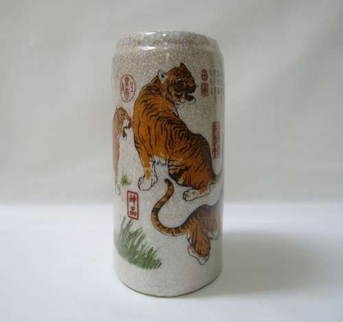 VINTAGE DA QING DAOGUANG NIAN ZHI TIGER VASE c1970's