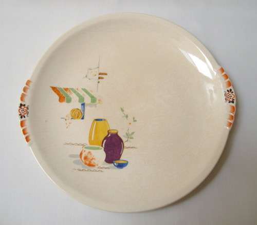 VINTAGE AMERICAN PADEN CITY POTTERY 24cm CAKE PLATE c1930s