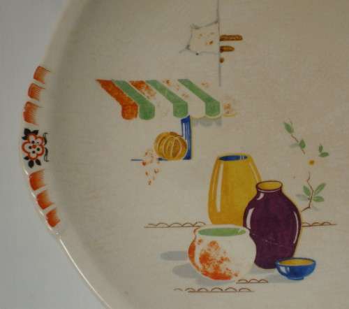VINTAGE AMERICAN PADEN CITY POTTERY 24cm CAKE PLATE c1930s