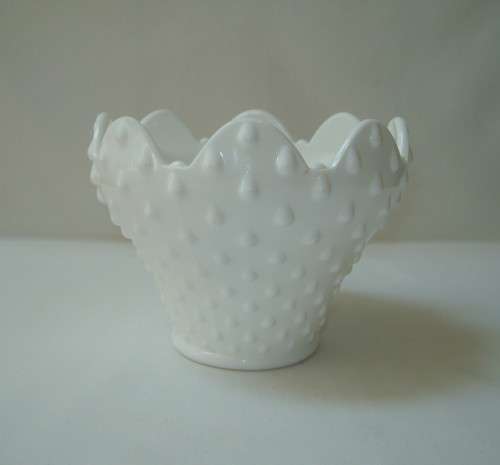 VINTAGE HOBNAIL MILK GLASS VASE
