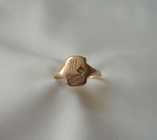 VINTAGE 9ct GOLD SIGNET RING c1950's