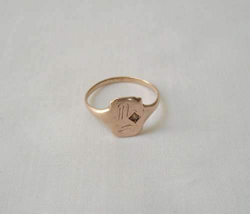 VINTAGE 9ct GOLD SIGNET RING c1950's