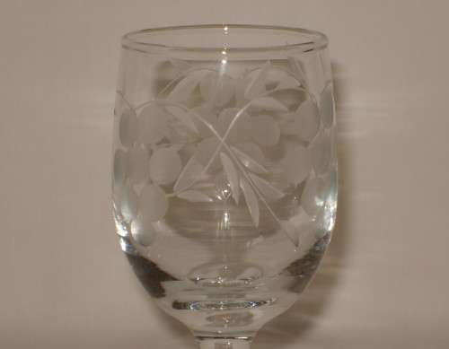 SIX VINTAGE FRENCH GRAPE PATTERN SHERRY GLASSES
