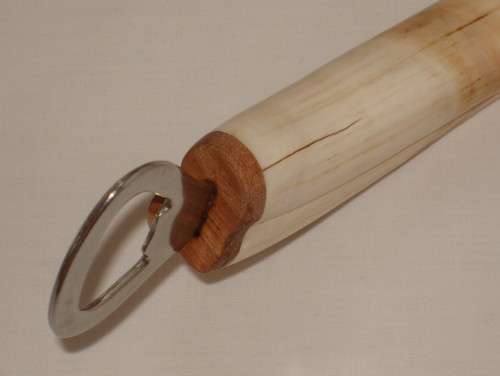 VINTAGE STAINLESS STEEL & WART-HOG TUSK BOTTLE OPENER