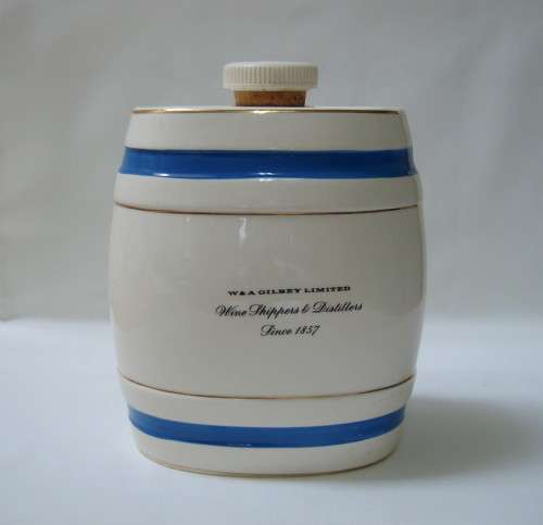 VINTAGE WADE ROYAL VICTORIA POTTERY GILBEY'S GIN KEG ~ Stained crazing!!!