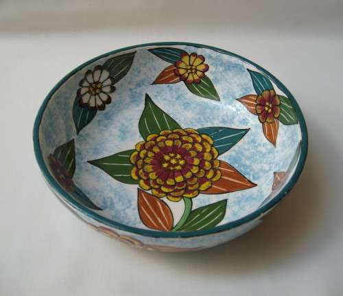 VINTAGE ENTHEOS STUDIO SOUTH AFRICAN ART POTTERY 15cm BOWL c1997