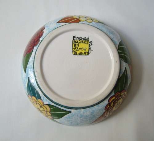 VINTAGE ENTHEOS STUDIO SOUTH AFRICAN ART POTTERY 15cm BOWL c1997