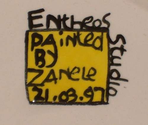 VINTAGE ENTHEOS STUDIO SOUTH AFRICAN ART POTTERY 15cm BOWL c1997