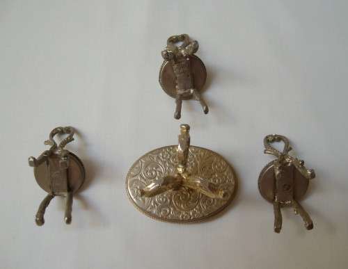 VINTAGE LIMOGES-STYLE 'FRAGONARD' 4pc MINIATURE PATIO SET