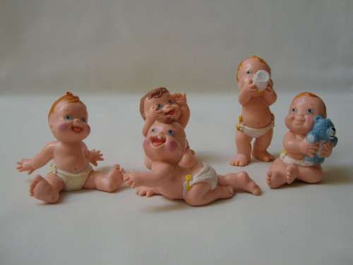 VINTAGE SET OF FIVE LEWIS GALOOP TOYS MAGIC DIAPER BABIES c1991