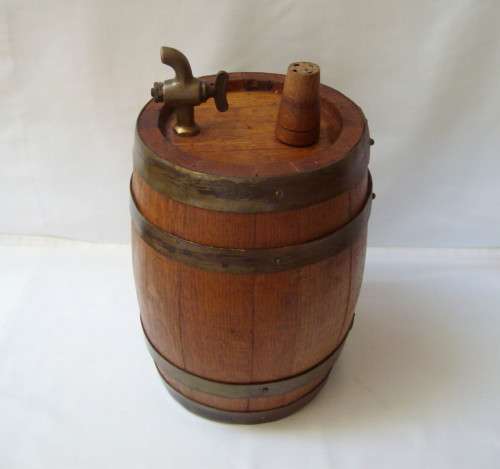 VINTAGE OAK WINE BARREL & STAND