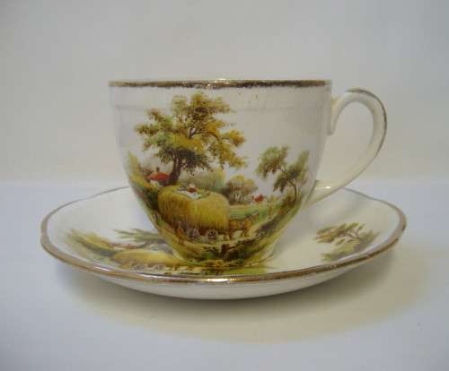 VINTAGE ALFRED MEAKIN 'THE HAYRIDE' TEA DUO c1945+ (1 of 2 Available)