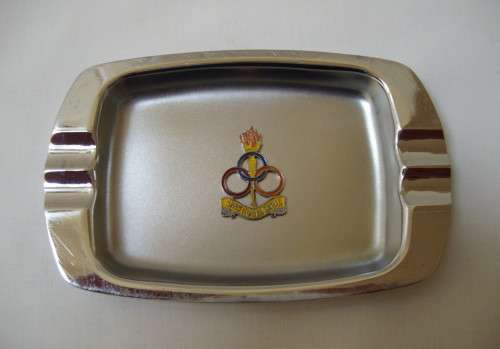 VINTAGE SADF SERVICES SCHOOL 'SINE NOBIS NIHIL' SOUVENIR CHROME-PLATED ASHTRAY c1970's