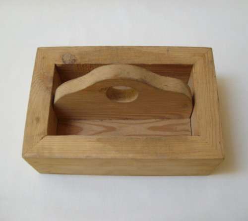 VINTAGE WOODEN 500g BUTTER MOULD & PADDLE