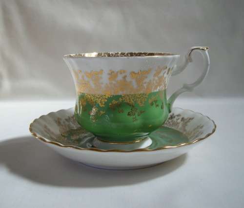 VINTAGE SET OF SIX ROYAL ALBERT 'REGAL SERIES' MULTI-COLOURED DUO'S c1970's