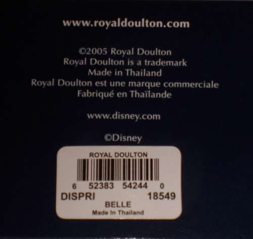 WALT DISNEY SHOWCASE COLLECTION by ROYAL DOULTON 'DISNEY PRINCESSES ~ BELLE' DP3 FIGURINE c2005