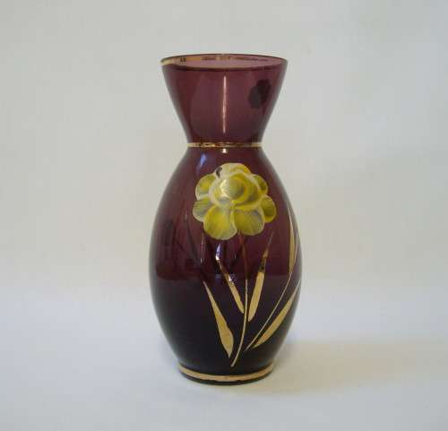 VINTAGE ITALIAN AMETHYST GLASS 12.5cm VASE