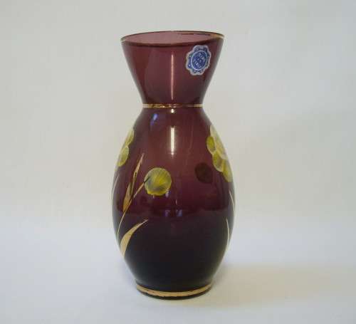 VINTAGE ITALIAN AMETHYST GLASS 12.5cm VASE