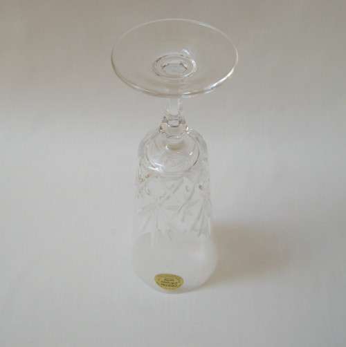 SET OF SIX VINTAGE FRENCH CRISTAL D'ARQUES CHANTILLY LEAD CRYSTAL CHAMPAGNE FLUTES