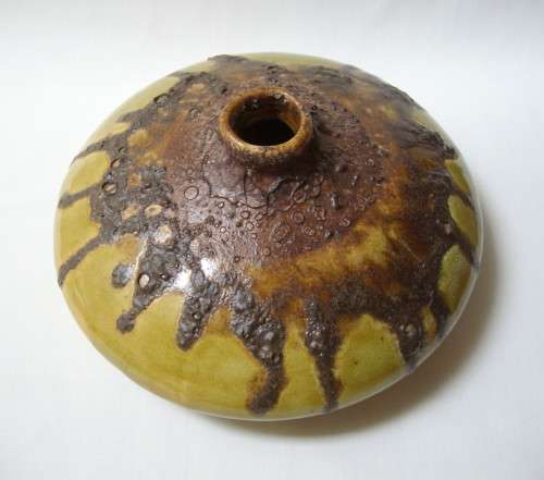 VINTAGE WEST GERMAN-STYLE FAT LAVA GLAZE VASE c1970s
